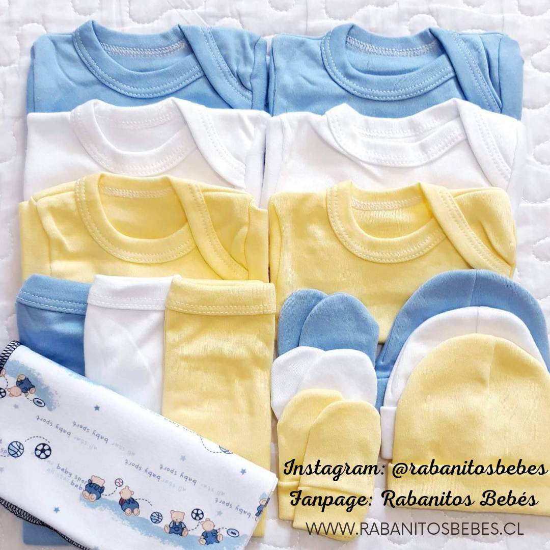 Pack tono celeste y amarillo